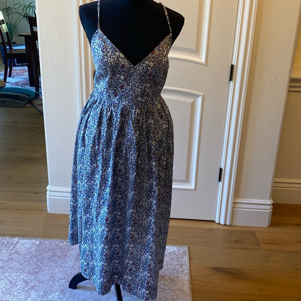 J Crew 12T gorgeous strappy summer floral dress with pockets!!